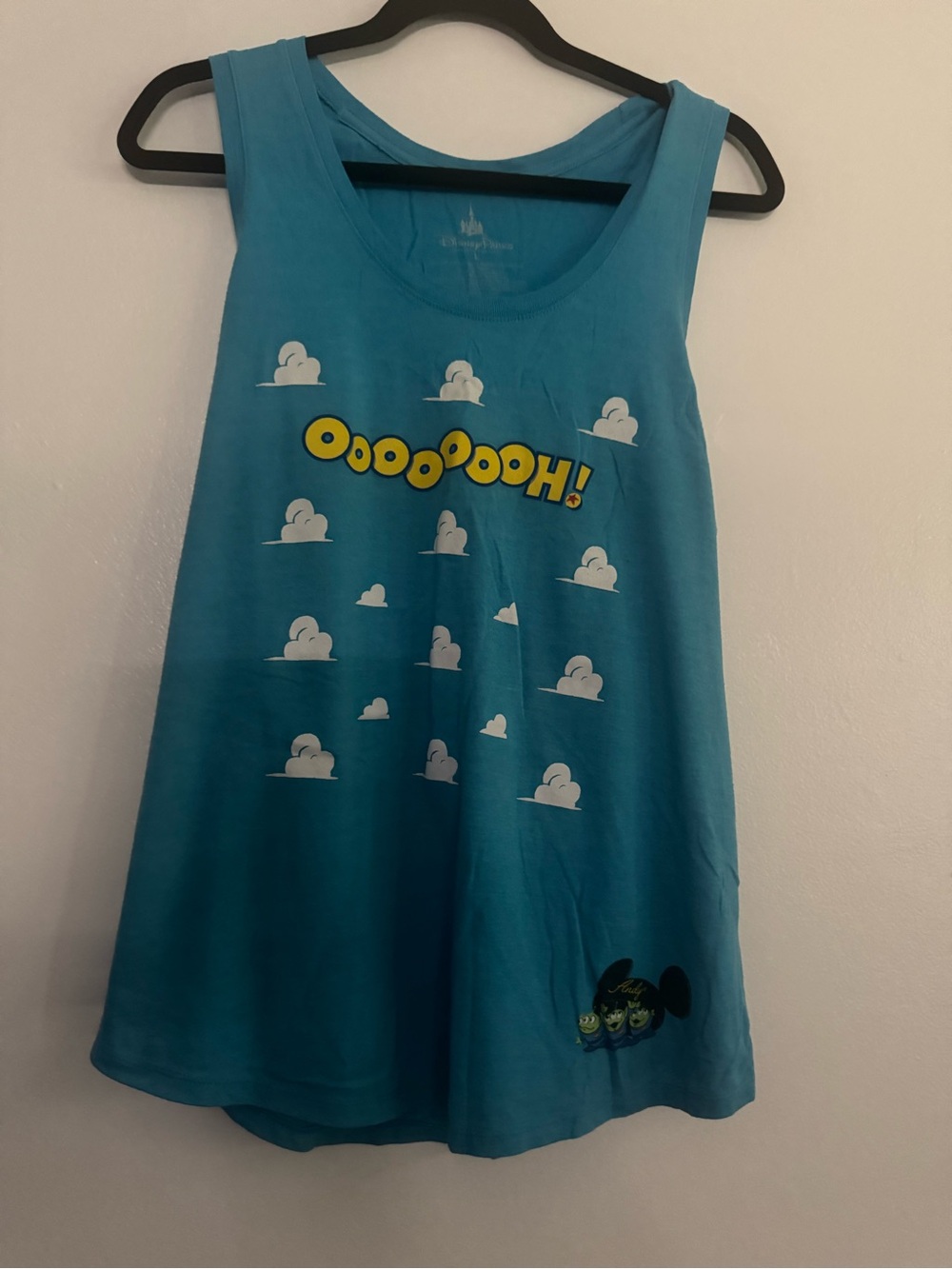 Disney Toy Story Blue Tank Top with White Clouds